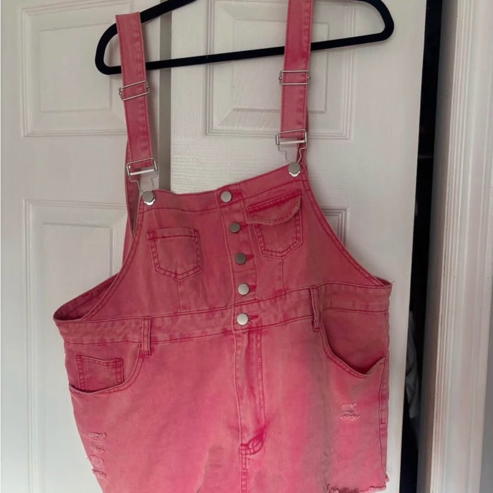 Pink Women's Jeans Overalls